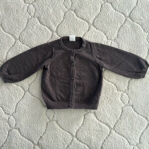 H&M Heather Brown 100% cotton cardiga—size 4-6 month